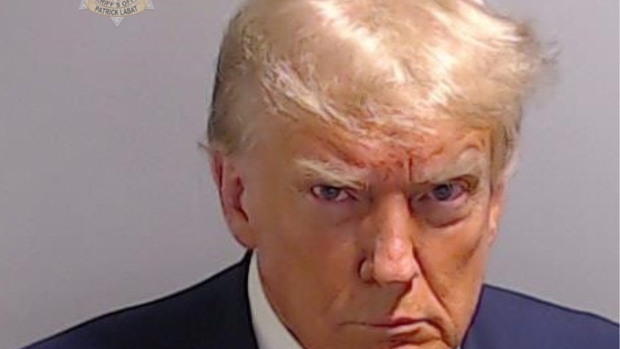 Booking photo of Donald Trump on Aug. 24. Photographer: Handout/Getty Images