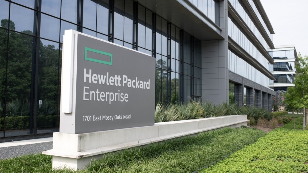 Hewlett Packard Enterprise headquarters in Spring, Texas, US, on Monday, May 29, 2023. Hewlett Packard Enterprise is scheduled to release earnings figures on June 1. Photographer: Mark Felix/Bloomberg