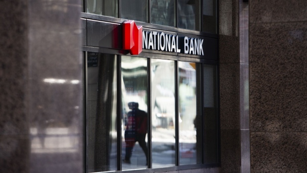A National Bank of Canada branch in Toronto, Ontario, Canada, on Wednesday, March 8, 2023. Rising rates are expanding Canadian banks' net interest margin, but a flatter and inverted yield curve limits upside, and a peak may come in 2023. Photographer: Della Rollins/Bloomberg