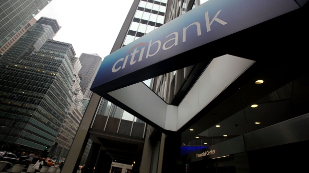 NEW YORK - JANUARY 19: The sign to a Citibank branch is seen in Manhattan January 19, 2010 in New York City. Citigroup Inc. reported a $7.6 billion fourth-quarter loss caused by failed loans and a repayment of $20 billion in government bailout funds. (Photo by Mario Tama/Getty Images)