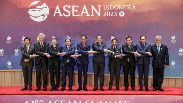ASEAN leaders during the ASEAN Summit in Jakarta on Sept. 5. Photographer: Adi Weda/Getty Images