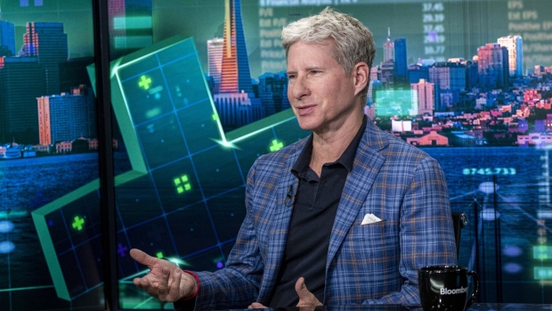 Chris Larsen, co-founder and executive chairman of Ripple Labs, during a Bloomberg Television interview in San Francisco, California, US, on Tuesday, Sept. 5, 2023. Ripple Labs Inc. objected to the Securities and Exchange Commission's request to appeal a federal judge's ruling that cryptocurrency wasn't a security when sold to the public.