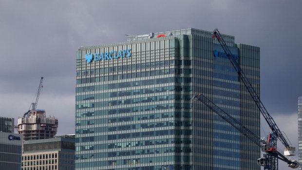 The headquarters of Barclays Plc in the Canary Wharf financial district in London, UK, on Tuesday, July 25, 2023. Barclays are due to report first-half results on Thursday, July 27. Photographer: Hollie Adams/Bloomberg