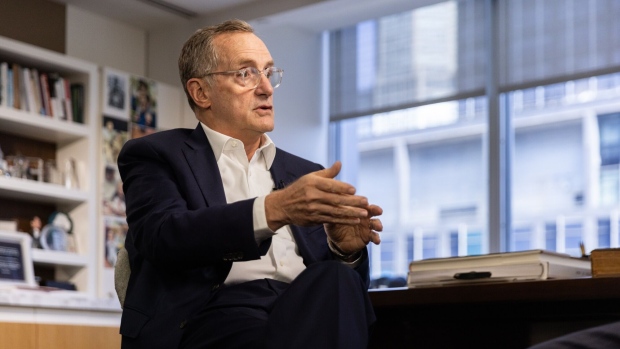 Howard Marks, co-chairman and co-founder of Oaktree Capital Group, during an interview on an episode of Bloomberg Wealth with David Rubenstein in New York, US, on Tuesday, Sept. 5, 2023. Marks warned that higher interest rates and slower economic growth will test the boom in private credit, the Financial Times reported earlier this year. Photographer: Jeenah Moon/Bloomberg