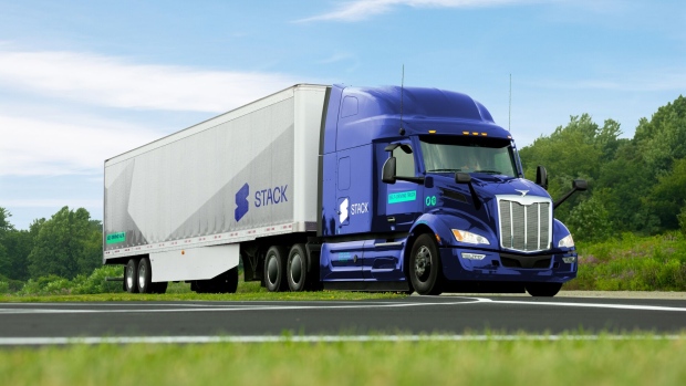 Autonomous truck in Stack AV’s test fleet