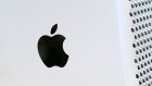 Apple logo on a computer