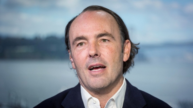 Kyle Bass, chief investment officer of Hayman Capital Management LP, speaks during a Bloomberg Television interview in San Francisco, California, U.S., on Monday, Feb. 11, 2019. Bass said he is sticking with his call for a recession in 2020 as the tax cut bump fades.