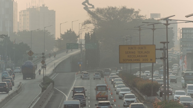 Poor air quality in Jakarta in late August. Photographer: Muhammad Fadli/Bloomberg