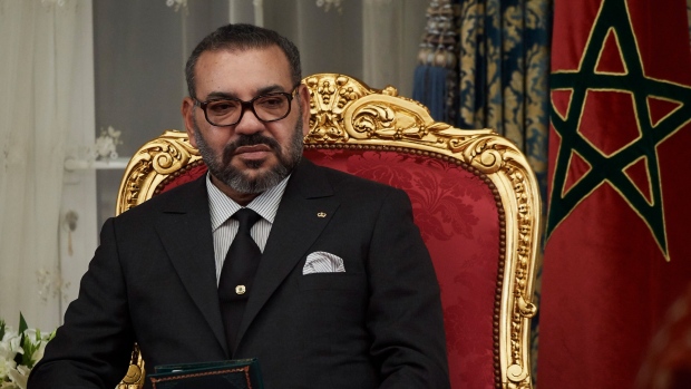 RABAT, MOROCCO - FEBRUARY 13: King Mohammed VI of Morocco attends the signing of bilateral agreements at the Agdal Royal Palace on February 13, 2019 in Rabat, Morocco. The Spanish Royals are on a two day visit to Morocco. (Photo by Carlos Alvarez/Getty Images)