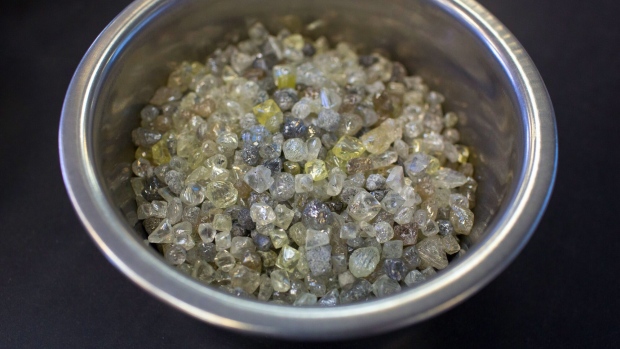 Russian rough diamonds are sorted and evaluated in Moscow. Source: Bloomberg