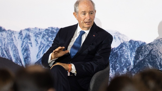Stephen Schwarzman, billionaire and chief executive officer of Blackstone Group Inc., speaks during the International Private Equity Market (IPEM) conference in Paris, France, on Tuesday, Sept. 19, 2023. Schwarzman said low US employment means less risk of recession.