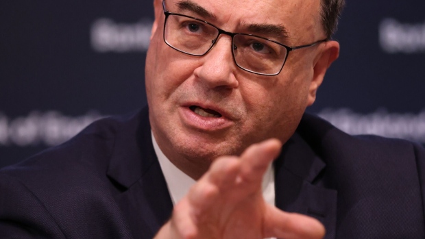 Andrew Bailey, governor of the Bank of England (BOE), during the Monetary Policy Report news conference at the bank's headquarters in the City of London, UK, on Thursday, Aug. 3, 2023. The BOE raised interest rates to a new 15-year high, warning that its fight against inflation may require tighter borrowing conditions for a prolonged period.