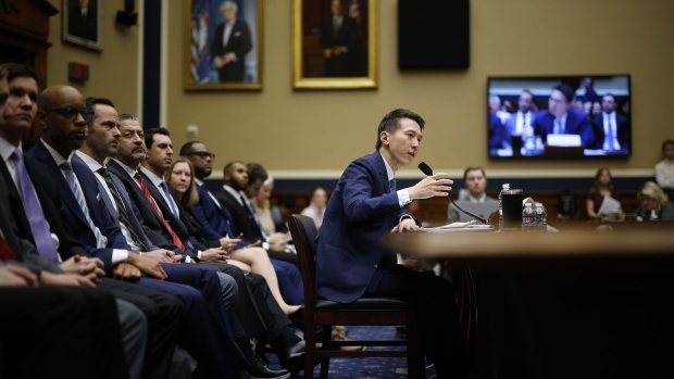 TikTok Chief Executive Officer Shou Zi Chew testifies before a US House committee earlier this year. Photographer: Chip Somodevilla/Getty Images North America