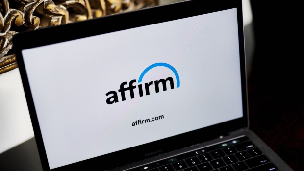 Affirm Holdings Inc. signage on a laptop computer arranged in Little Falls, New Jersey, U.S., on Wednesday, Dec. 9, 2020. Affirm Holdings Inc., which lets online shoppers pay for purchases such as Peloton bikes in installments, plans to go public this month.
