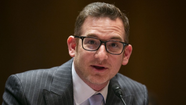 Gabriel Weinberg, founder and chief executive officer of DuckDuckGo Inc., speaks during a Senate Judiciary Committee hearing in Washington, D.C., U.S., on Tuesday, March 12, 2019. The hearing comes amid building bipartisan support for increased tech regulation in the U.S. and is taking place just days after Massachusetts Senator and 2020 Democratic hopeful Elizabeth Warren called on the government to break up big tech companies like Amazon, Alphabet, and Facebook.