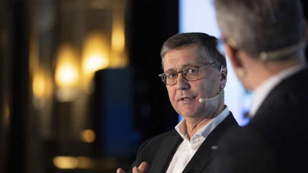 Denis Ricard, president and chief executive officer of iA Financial Group, during an event at the Canadian Club in Montreal, Quebec, Canada, on Monday, April 3, 2023. Ricard discussed the complexity of the business world, work culture, and innovation.