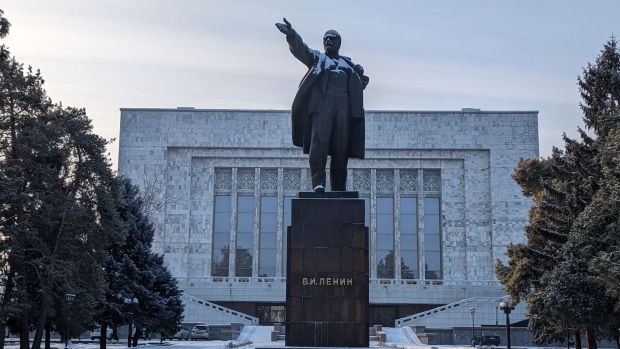A statue in Kyrgyzstan. Photographer: Ashlee Vance/Bloomberg