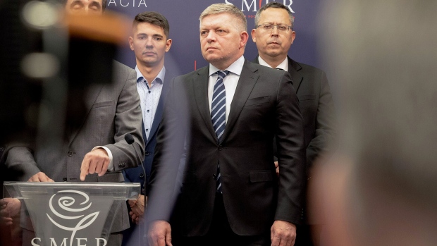 Slovaks will vote on Sept. 30 in a tight election that polls show could deliver an unlikely comeback for Fico. Photographer: Michaela Nagyidaiova/Bloomberg