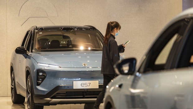 A Nio Inc. ES7 electric SUV at a showroom in Shanghai. Photographer: Qilai Shen/Bloomberg