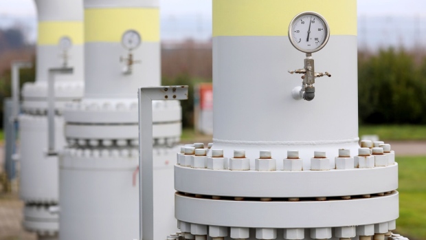 A pressure gauge on suction filters at the Messina Compressor Station, operated by Snam SpA, in Gallese, Italy, on Wednesday, Dec. 29, 2021. European gas prices declined to near the lowest level in three weeks, with increased inflows at terminals in the region bringing relief to the tight market.