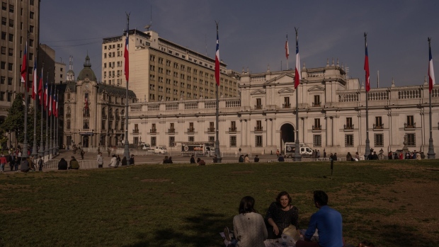 La Moneda Palace in Santiago, Chile, on Thursday, July 27, 2023. Chile's central bank will likely deliver a large interest rate cut, becoming Latin America's first major economy to relax monetary policy as inflation slows toward target.