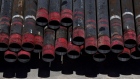 Oil drill pipe casings sit at a Colgate Energy LLC site in Reeves County, Texas, U.S., on Wednesday, Aug. 22, 2018. Spending on water management in the Permian Basin is likely to nearly double to more than $22 billion in just five years, according to industry consultant IHS Markit. Photographer: Callaghan O'Hare/Bloomberg