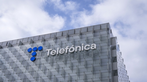 The headquarters of Telefonica SA in Madrid, Spain, on Wednesday, Sept. 6, 2023. Telefonica SA’s shares rose after Saudi Telecom Co. took a stake worth $2.25 billion in the Madrid-based carrier as it prepares to lay out a new strategy for future growth.
