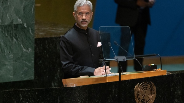 Subrahmanyam Jaishankar, India’s external affairs minister, speaks during the United Nations General Assembly (UNGA) in New York on Tuesday.