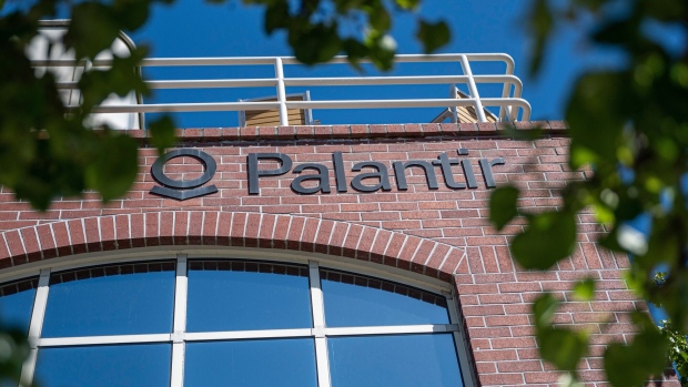 Palantir headquarters in Palo Alto, California, US, on Wednesday, May 10, 2023. Palantir Technologies Inc. rallied as much as 21% in premarket trading Tuesday after giving a strong earnings forecast and saying that demand for its new artificial intelligence tool due this month is "without precedent."