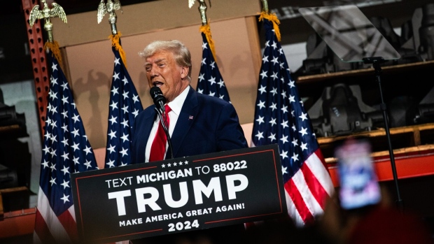 Donald Trump in Michigan on Sept. 27. Photographer: Emily Elconin/Bloomberg