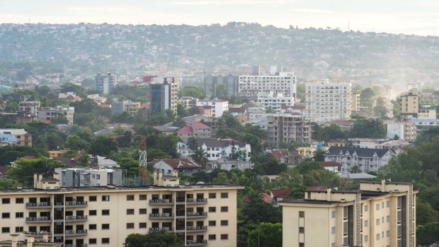 Buildings on the skyline in the suburbs of Kinshasa, Democratic Republic of Congo, on Thursday, Nov. 25, 2021. A leak of 3.5 million documents shows how a Chinese-run company moved millions of dollars to former Congo President Joseph Kabila’s family and allies. Photographer: Lisa Murray/Bloomberg