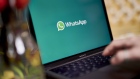 The Facebook Inc. WhatsApp logo on a laptop computer arranged in the Brooklyn Borough of New York, U.S., on Tuesday, Oct. 5, 2021. Signal and Telegram, two private messenger apps, saw downloads and user sign-ups soar during the extended downtime of Facebook Inc.’s network of apps and services.