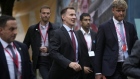 Jeremy Hunt, center, in Manchester, UK, on Oct. 2. Photographer: Christopher Furlong/Getty Images