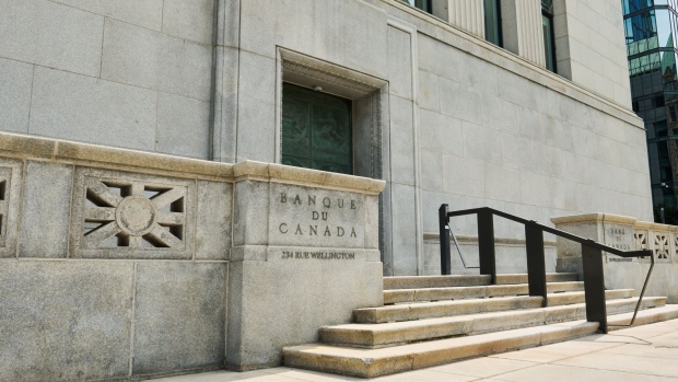 The Bank of Canada in Ottawa, Ontario, Canada, on Wednesday, Aug. 2, 2023. The Bank of Canada kept the door open to raising interest rates again in this cycle, but policymakers agreed in early July that further adjustments would be taken on a case-by-case basis, according to a summary of their latest deliberations.