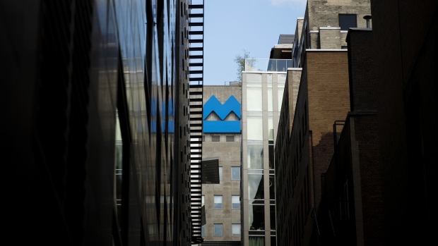 The Bank of Montreal (BMO) logo is displayed at the company's headquarters in Montreal, Quebec, Canada, on Sunday, Aug. 19, 2018. Median single-family home prices in Montreal rose 5.7% to C$336,250 in July from a year ago, according to the Greater Montreal Real Estate Board (GMREB). Photographer: Brent Lewin/Bloomberg