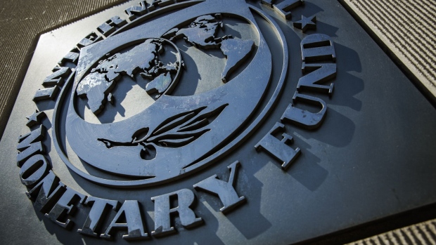 The International Monetary Fund (IMF) headquarters during the spring meetings of the IMF and World Bank Group in Washington, DC, US, on Thursday, April 13, 2023. The IMF trimmed its global-growth projections, warning of high uncertainty and risks as financial-sector stress adds to pressures emanating from tighter monetary policy.