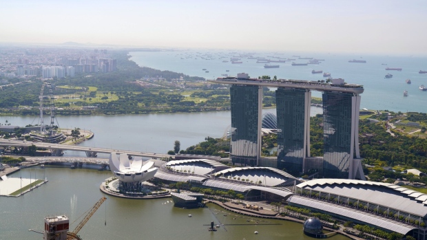 The Marina Bay Sands hotel and casino in Singapore, on Monday, June 5, 2023. Singapore is confident that a rebound in travel that’s boosting the services sector will help the island's economy avoid a recession this year despite a darkening global outlook. Photographer: Ore Huiying/Bloomberg