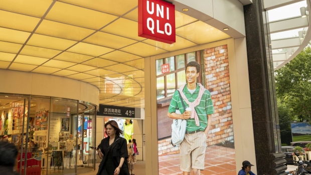 A Uniqlo store in Shanghai, China on Wednesday, June 14, 2023. China’s central bank ramped up its monetary stimulus to help spur the economy amid signs of a slump in business investment and record joblessness among young people.
