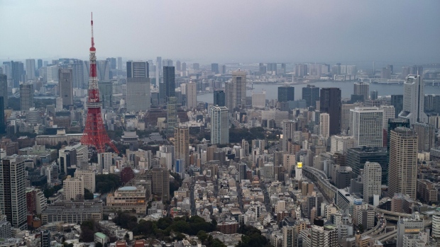 The Tokyo skyline.