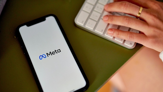 The Meta logo on a smartphone in the Brooklyn borough of New York, US, on Tuesday, July 26, 2022. Meta Platforms Inc. is scheduled to release earnings figures on July 27. Photographer: Gabby Jones/Bloomberg
