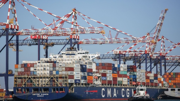 The CMA CGM SA Almaviva container vessel, docked at the Port of Cape Town, operated by Transnet SOC Ltd., in Cape Town, South Africa, on Wednesday, Feb. 8, 2023.  Photographer: Dwayne Senior/Bloomberg