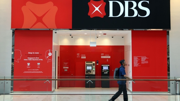 A DBS Group Holdings Ltd. bank branch in Singapore, on Monday, July 31, 2023. DBS is scheduled to report earnings results on Aug. 3.