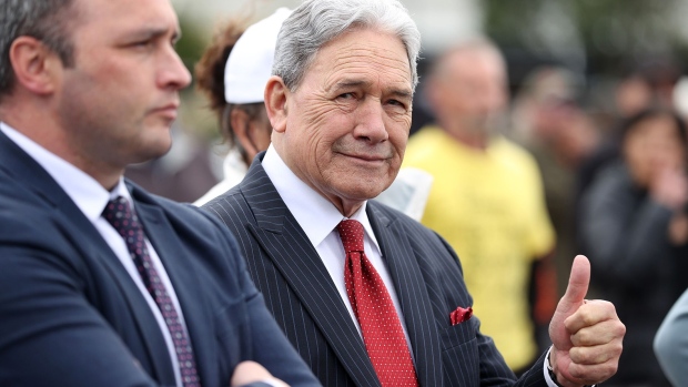 Winston Peters during an event with a farmer lobby group in Auckland on Oct. 1, 2023.