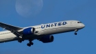 A United Airlines Boeing 787