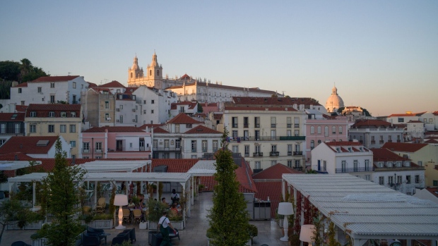 Residential buildings in Lisbon, Portugal.
