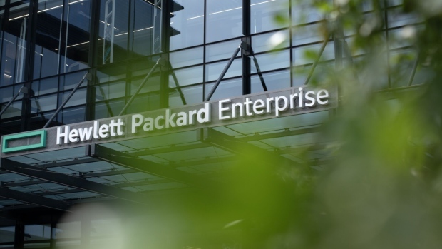 Hewlett Packard Enterprise headquarters in Spring, Texas, US, on Monday, May 29, 2023. Hewlett Packard Enterprise is scheduled to release earnings figures on June 1.