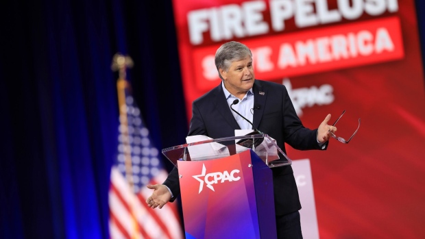 Sean Hannity speaks during the Conservative Political Action Conference (CPAC) in Dallas on Aug. 4, 2022.