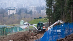The Kinder Morgan Inc. Trans Mountain pipeline expansion site in Burnaby, British Columbia.
