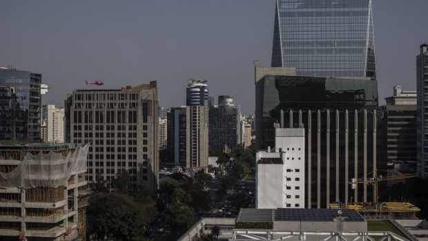 Buildings on Faria Lima Avenue in the financial district of Sao Paulo