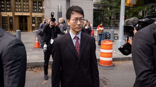 Gary Wang exits court in New York on Oct. 10.